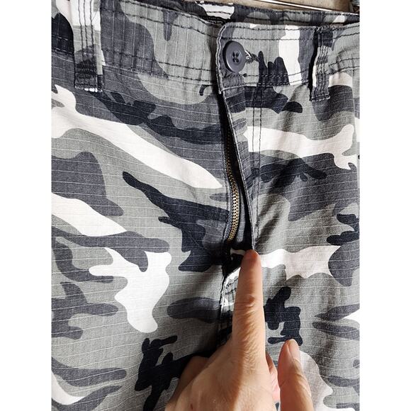 LA GATE Men's 100% Cotton Gray Cargo Camo Tactical Large Pockets Pants Sz 38x30 - Picture 3 of 11